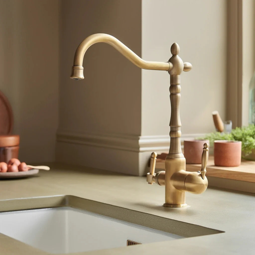Antique Brass Kitchen Tap Image