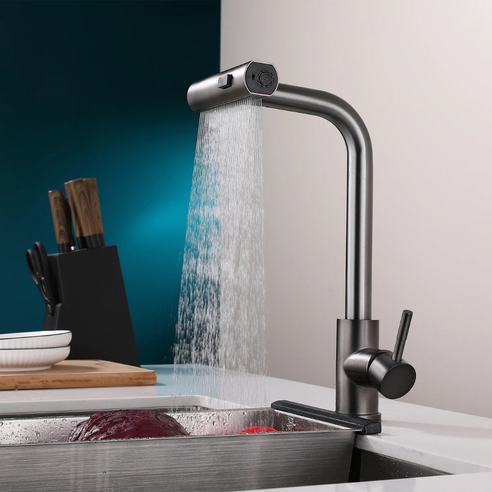 Techno - Pull Out Kitchen Tap - 360° Swivel Spray Head