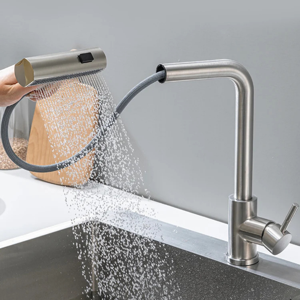 Techno - Pull Out Kitchen Tap - 360° Swivel Spray Head