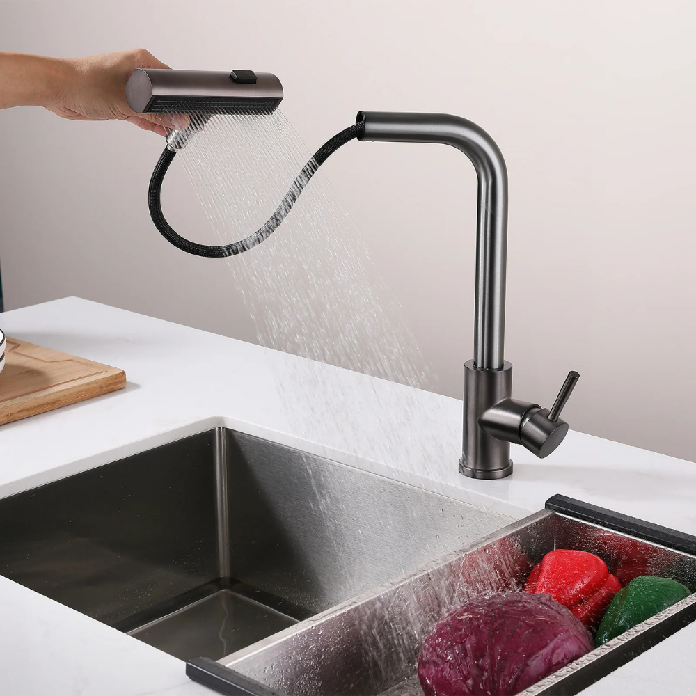 Techno - Pull Out Kitchen Tap - 360° Swivel Spray Head