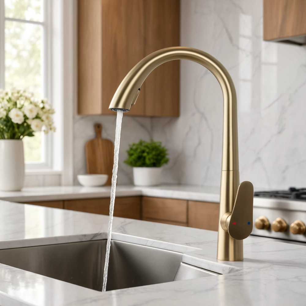 Blow - Pull Out Kitchen Tap - Goose Neck - Spray Modes