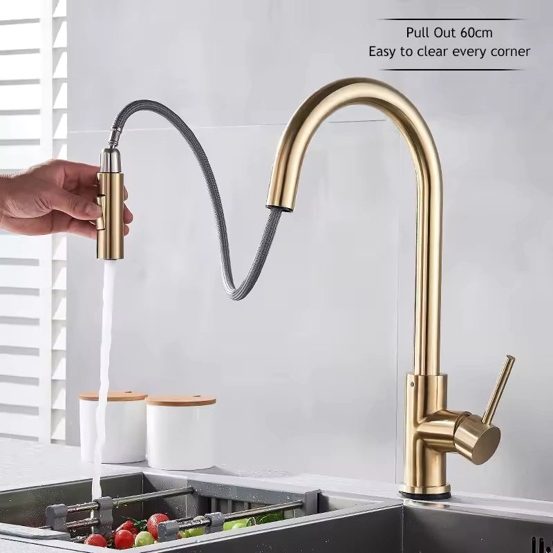 Apex - Pull Out Kitchen Tap - Smart Touch Control - Goose Neck - Spray Modes