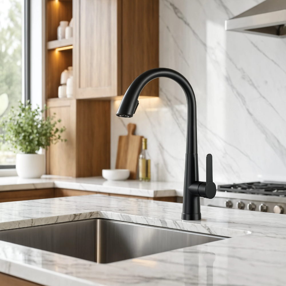 Blow - Pull Out Kitchen Tap - Goose Neck - Spray Modes