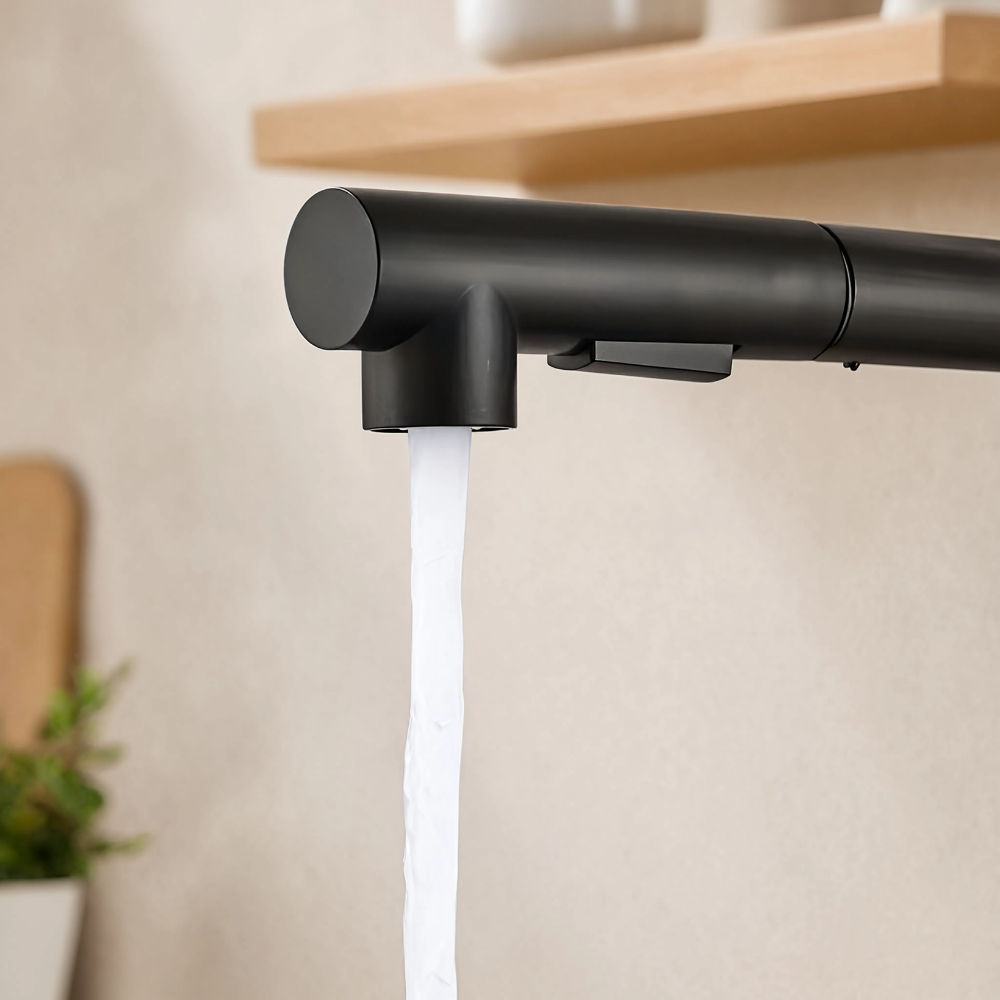 Flow - Pull Out Kitchen Tap - Straight Neck - Spray Modes