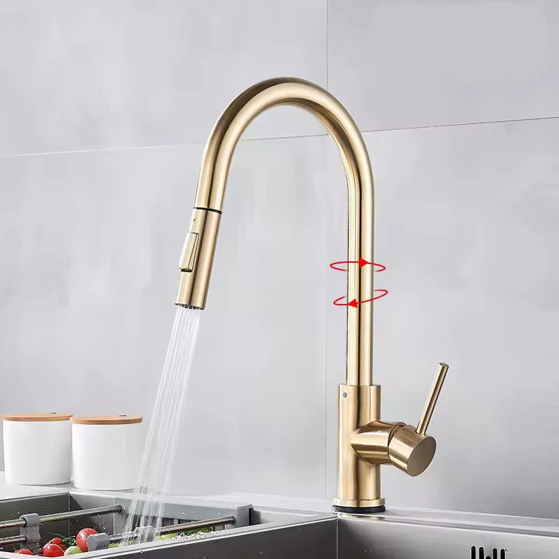 Apex - Pull Out Kitchen Tap - Smart Touch Control - Goose Neck - Spray Modes
