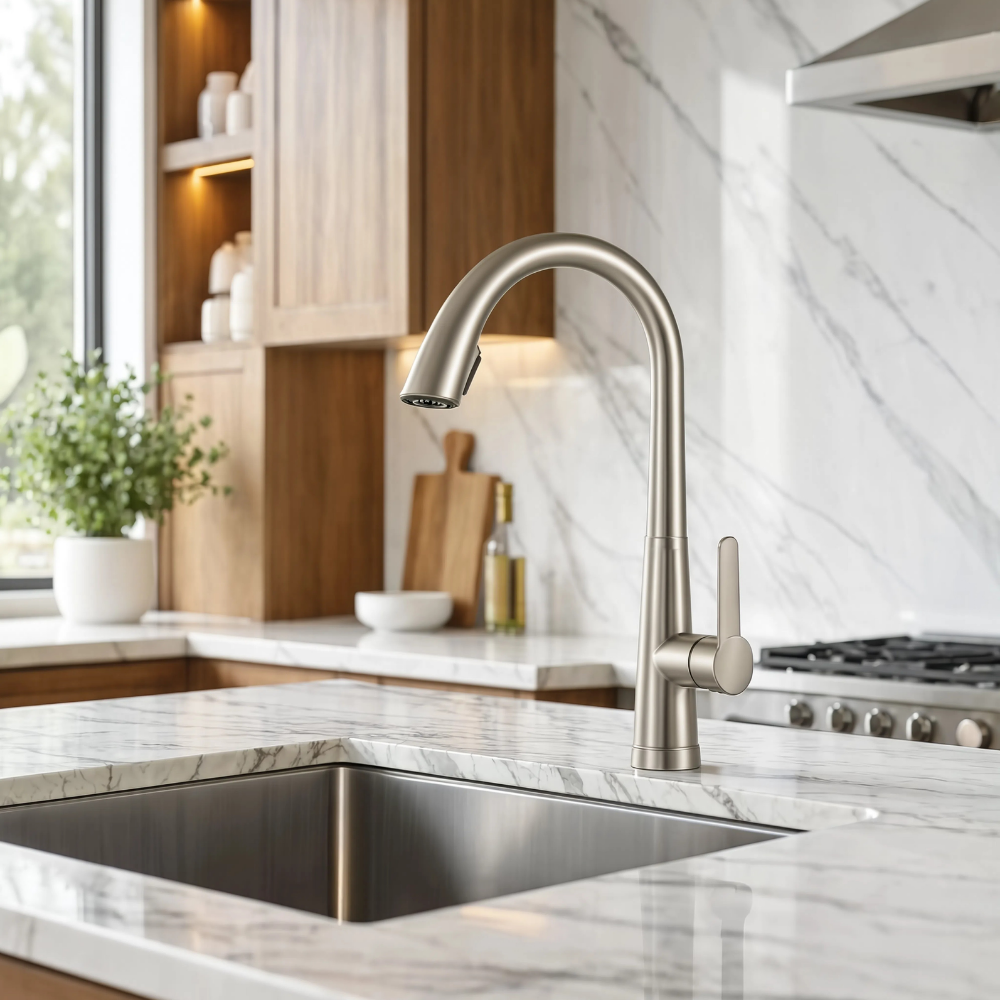 Blow - Pull Out Kitchen Tap - Goose Neck - Spray Modes