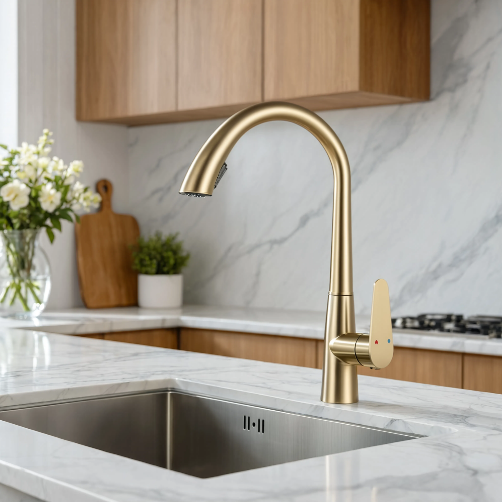 Blow - Pull Out Kitchen Tap - Goose Neck - Spray Modes
