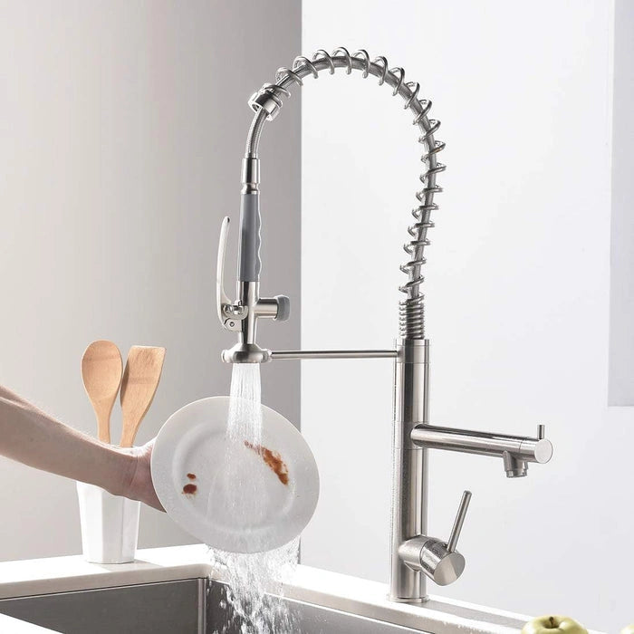 Ridge - Pull Out Kitchen Tap - Spring Neck - Dual Spray - Dual Spout