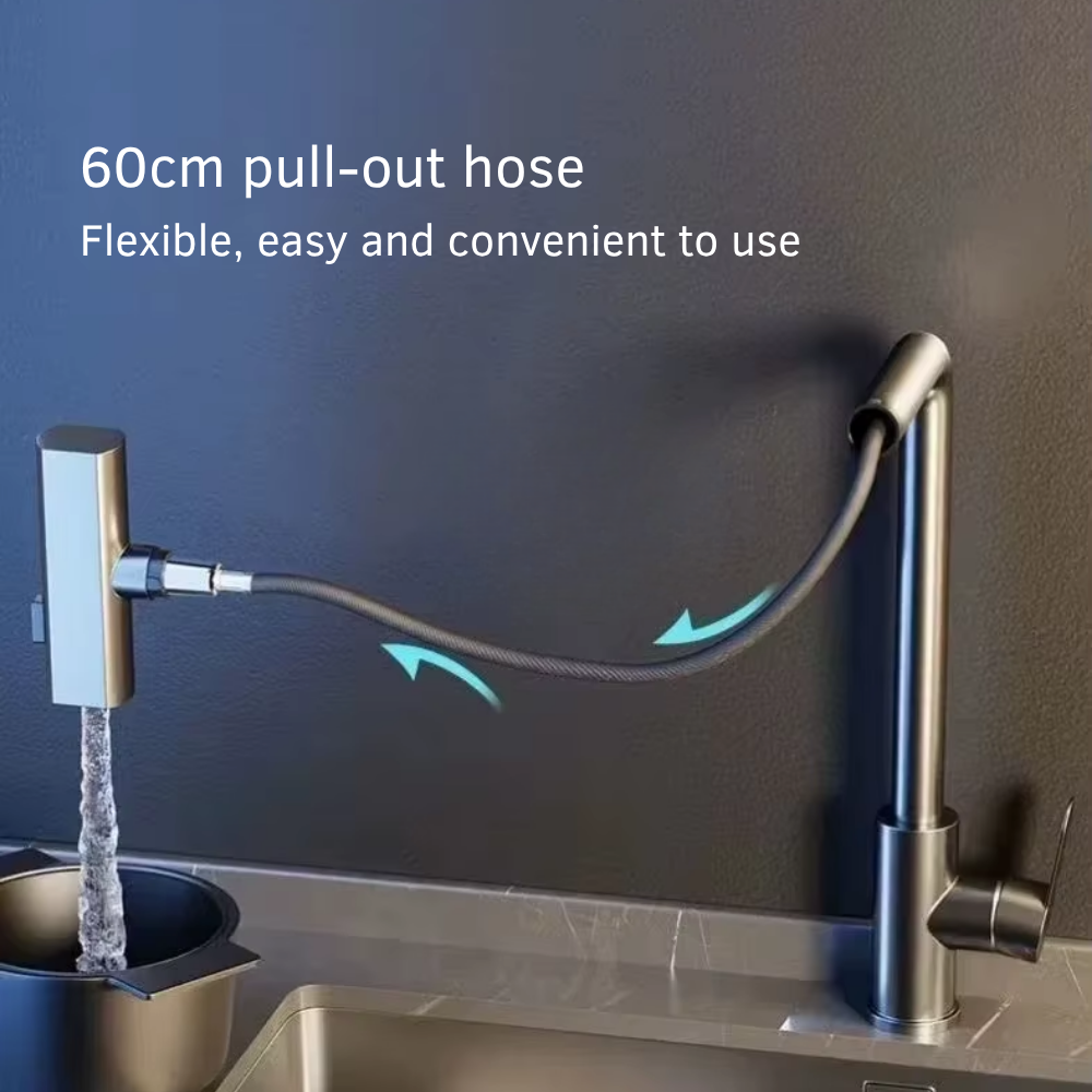 Techno - Pull Out Kitchen Tap - 360° Swivel Spray Head