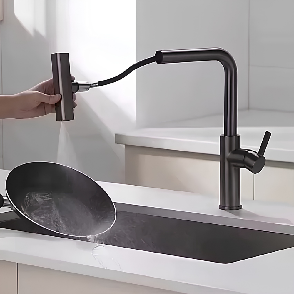 Techno - Pull Out Kitchen Tap - 360° Swivel Spray Head