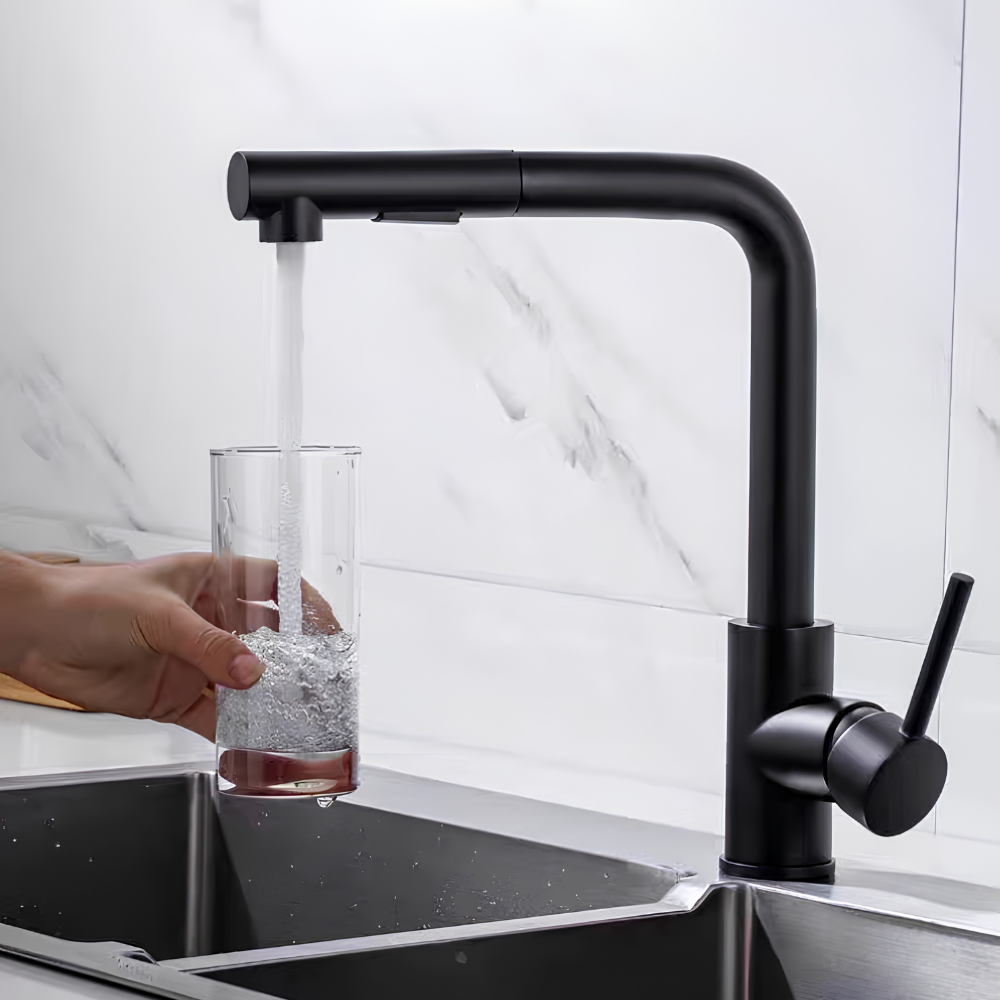 Flow - Pull Out Kitchen Tap - Straight Neck - Spray Modes