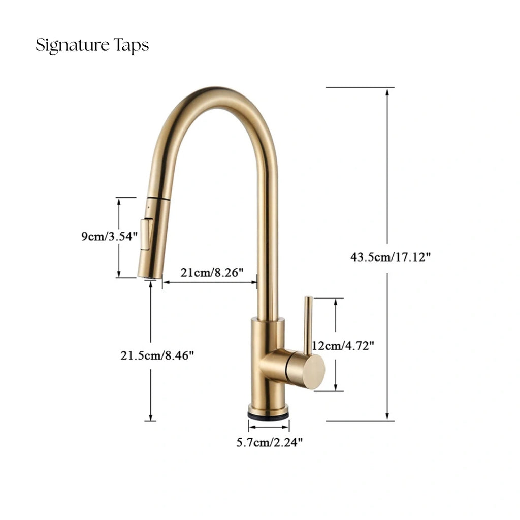Apex - Pull Out Kitchen Tap - Smart Touch Control - Goose Neck - Spray Modes