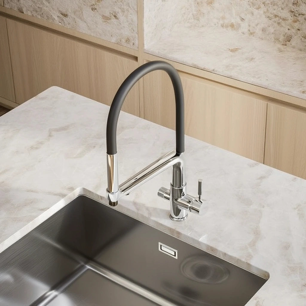 Forge - Kitchen Mixer Tap with Water Filter - Goose Neck - Dual Spout - Spray Modes