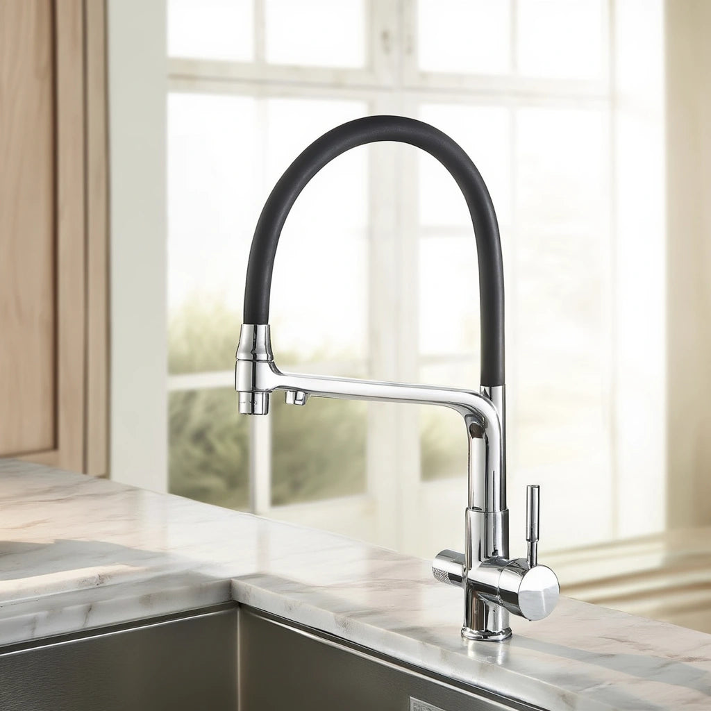 Forge - Kitchen Mixer Tap with Water Filter - Goose Neck - Dual Spout - Spray Modes