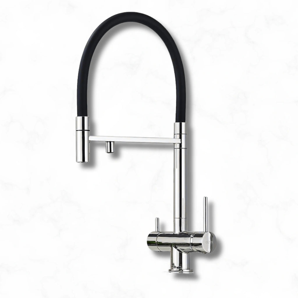 Crown - Pull Out Kitchen Tap - Spring Neck - Dual Spout