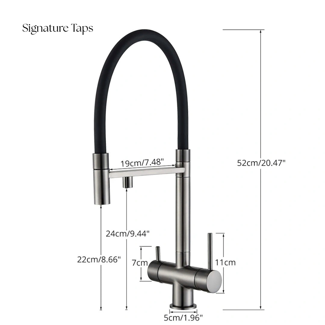 Crown - Pull Out Kitchen Tap - Spring Neck - Dual Spout