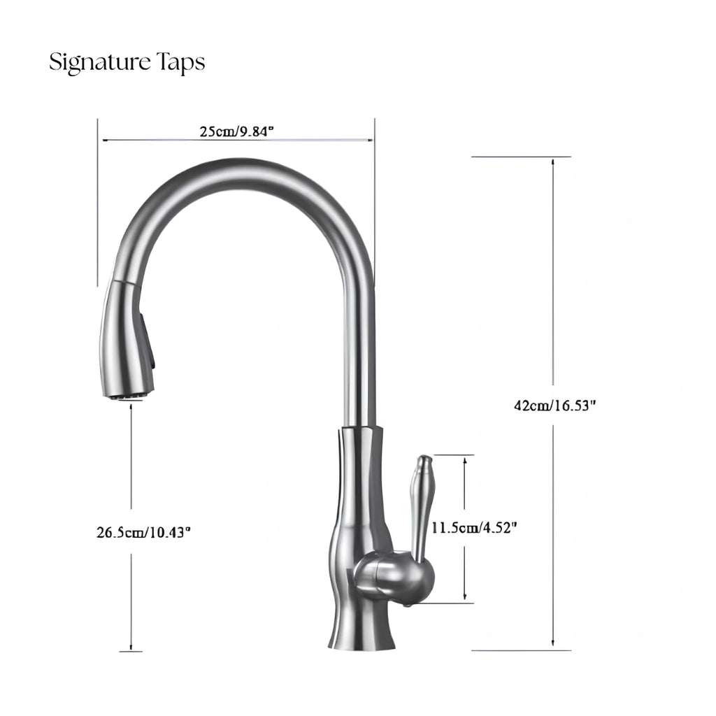 Gate - Pull Out Kitchen Tap - Goose Neck - Spray Modes