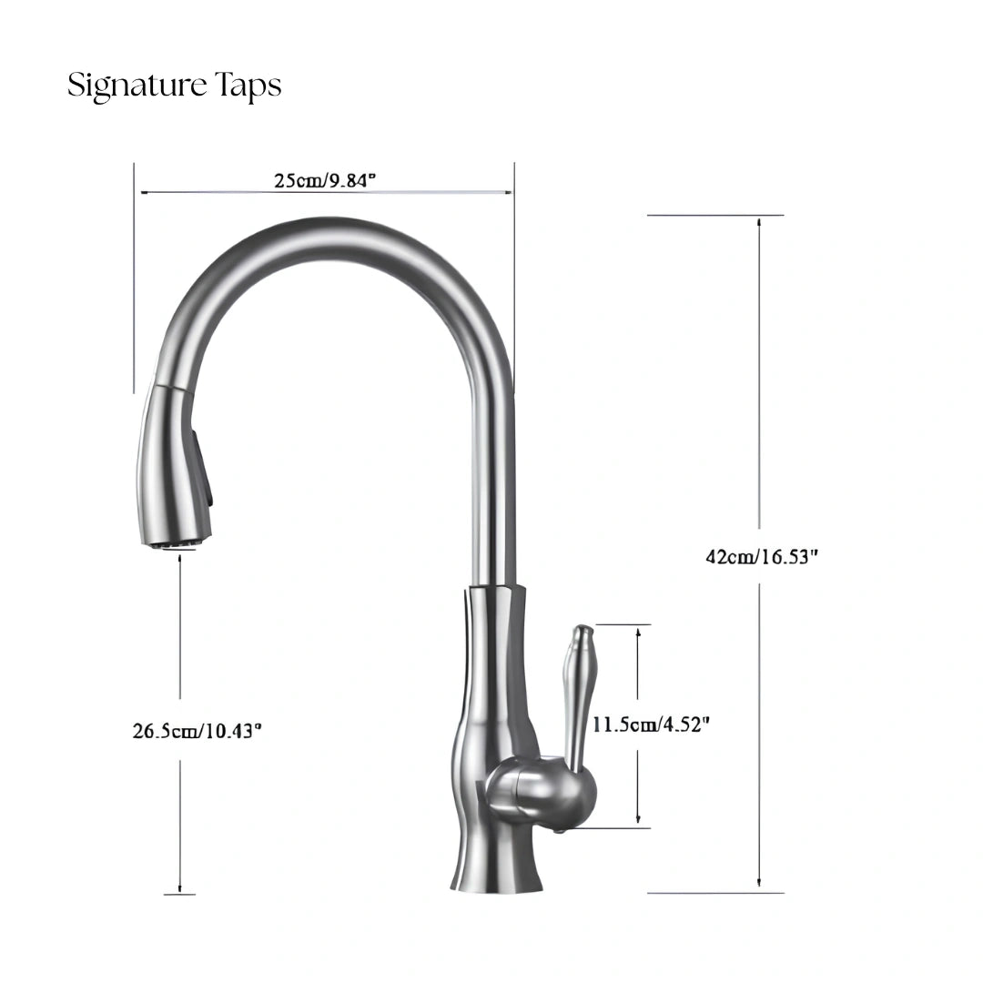 Gate - Pull Out Kitchen Tap - Goose Neck - Spray Modes