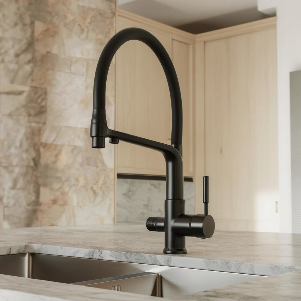 Forge - Kitchen Mixer Tap with Water Filter - Goose Neck - Dual Spout - Spray Modes