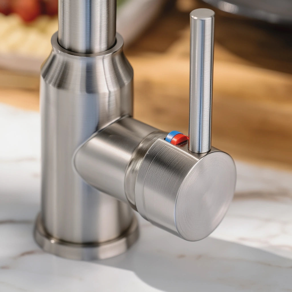Pillar - Pull Out Kitchen Tap - Straight Neck - Dual Spray - Dual Spout
