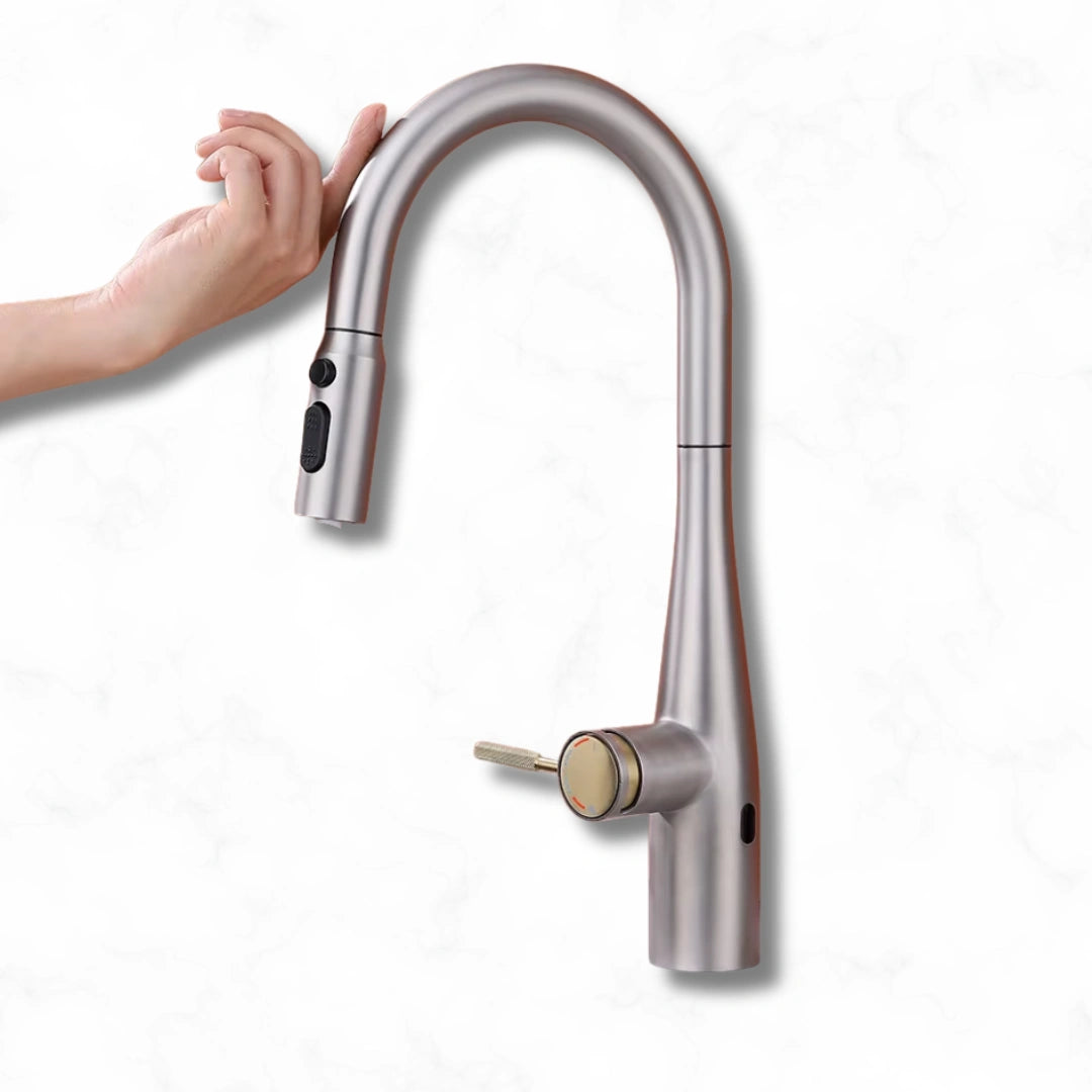 Nova - Pull Out Kitchen Tap - Brushed Nickel - Smart Touch Control - Spray Modes