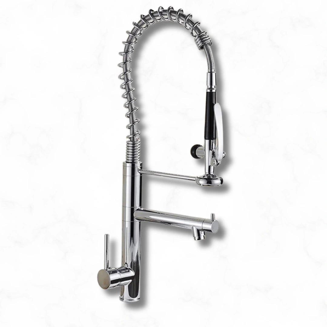 Ridge - Pull Out Kitchen Tap - Spring Neck - Dual Spray - Dual Spout