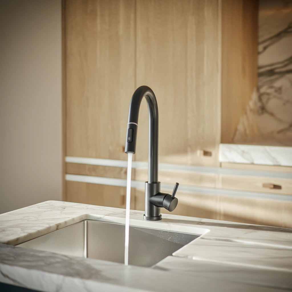 Apex - Pull Out Kitchen Tap - Smart Touch Control - Goose Neck - Spray Modes