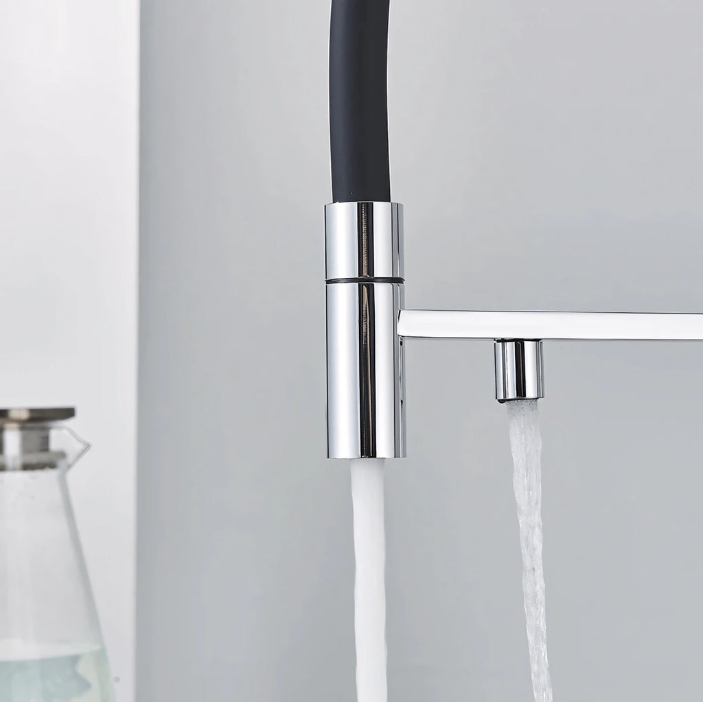 Crown - Pull Out Kitchen Tap - Spring Neck - Dual Spout