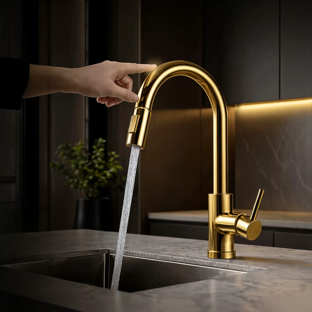 Apex - Pull Out Kitchen Tap - Smart Touch Control - Goose Neck - Spray Modes