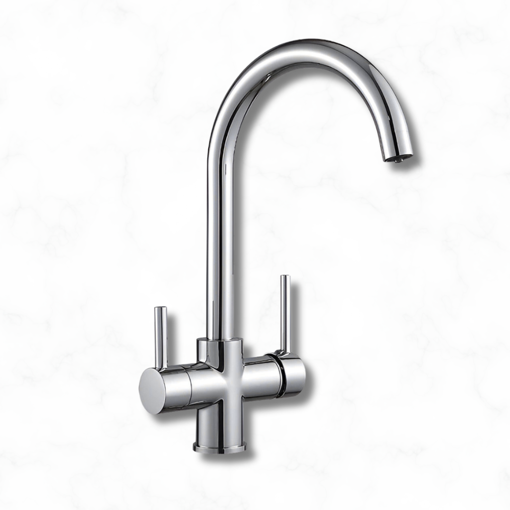 Slate - Kitchen Mixer Tap with Water Filter - Goose Neck - Dual Spout - Spray Modes