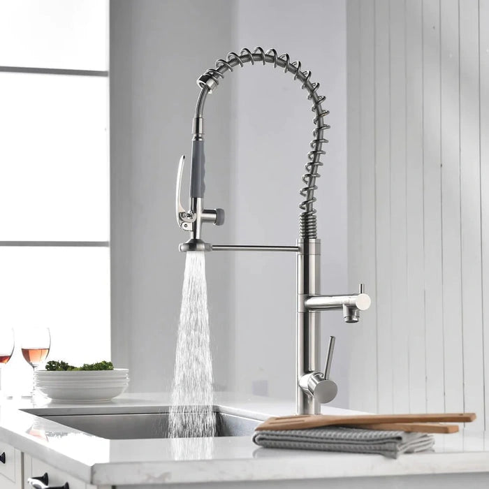 Ridge - Pull Out Kitchen Tap - Spring Neck - Dual Spray - Dual Spout