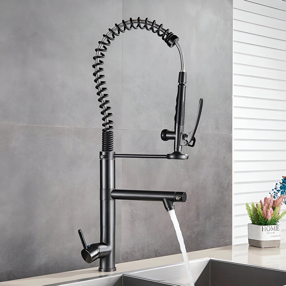 Ridge - Pull Out Kitchen Tap - Spring Neck - Dual Spray - Dual Spout