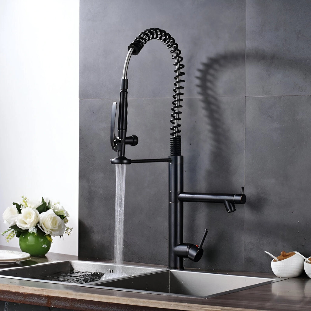 Ridge - Pull Out Kitchen Tap - Spring Neck - Dual Spray - Dual Spout