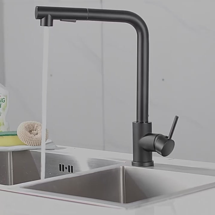 Flow - Pull Out Kitchen Tap - Straight Neck - Spray Modes